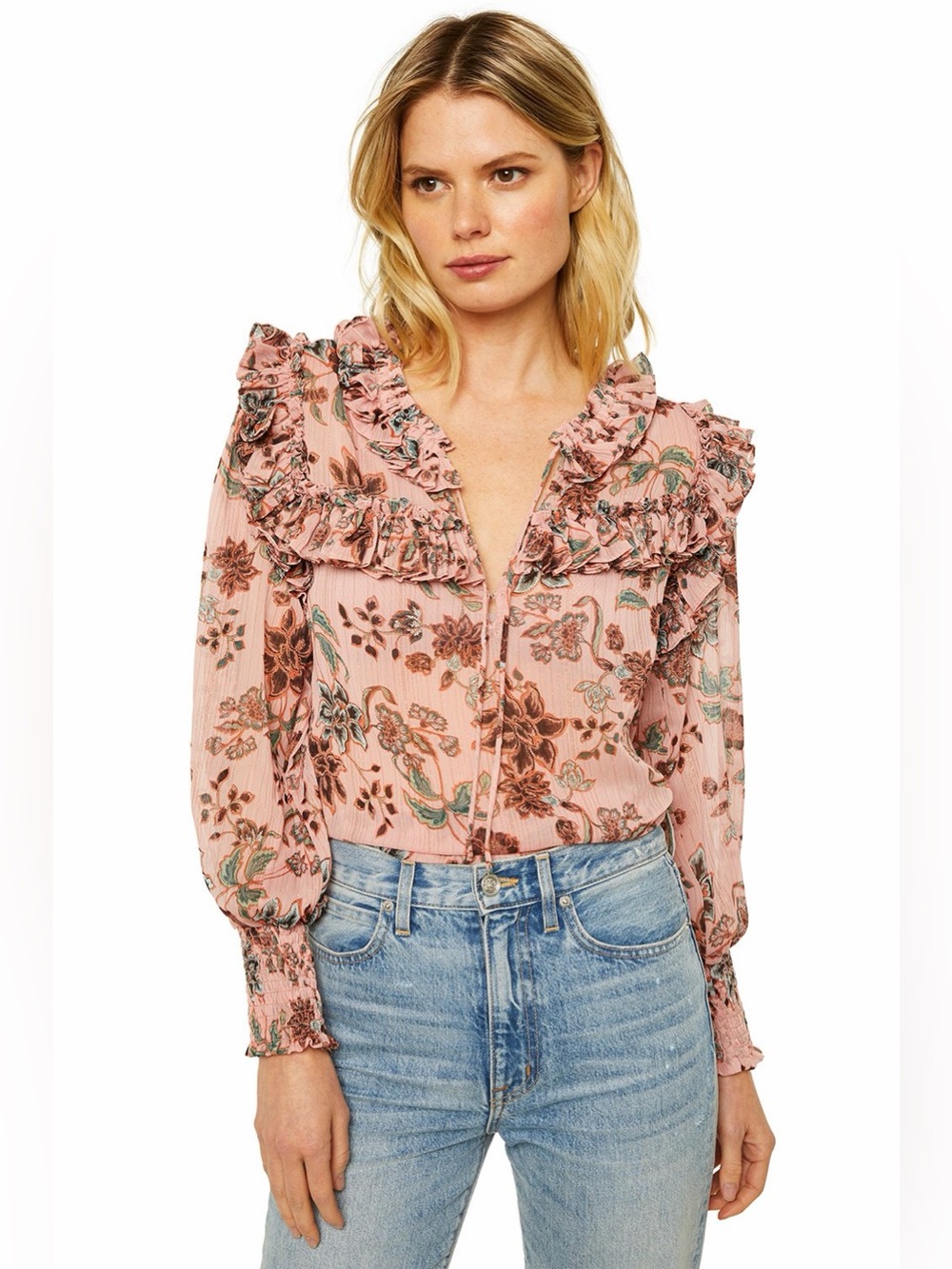 Misa Raffi Top in Choco Rose Floral